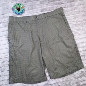 Callaway Mens 36 Performance Gingham Shorts Golf Casual Plaid‎ Neon Green Black
